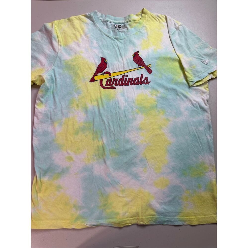 MLB New Era Men's Size XL Blue Yellow Tie Dye St. Louis Cardinals T-Shirt